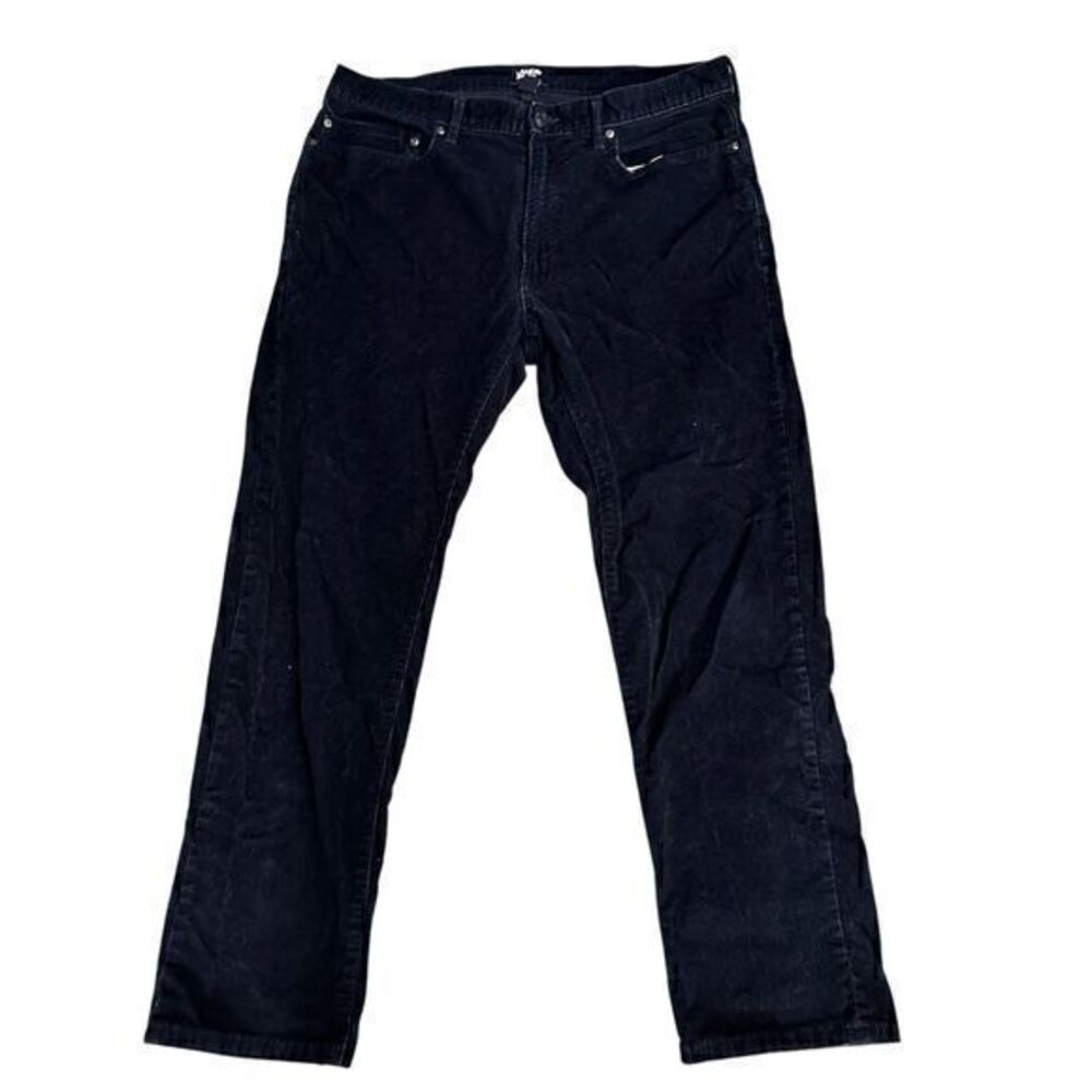 Lands End Mens Navy Blue Straight Leg Stretchy Corduroy Pants Size 36